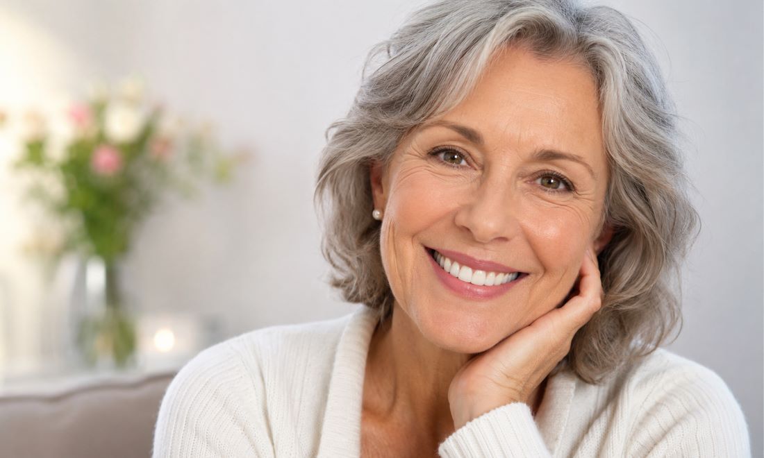 Patient smiling after dental implant treatment at Lodge Causeway Dental Centre in Bristol