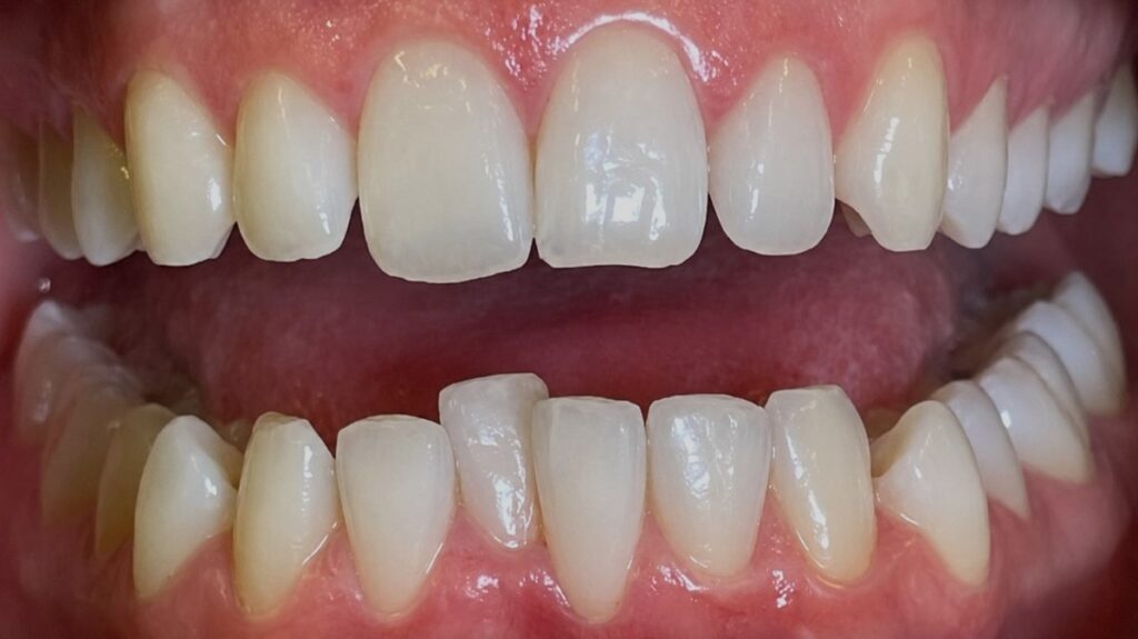 Before: Lower front crowding with overlapping, rotated incisors created uneven alignment and an irregular lower arch, affecting smile symmetry and bite balance.