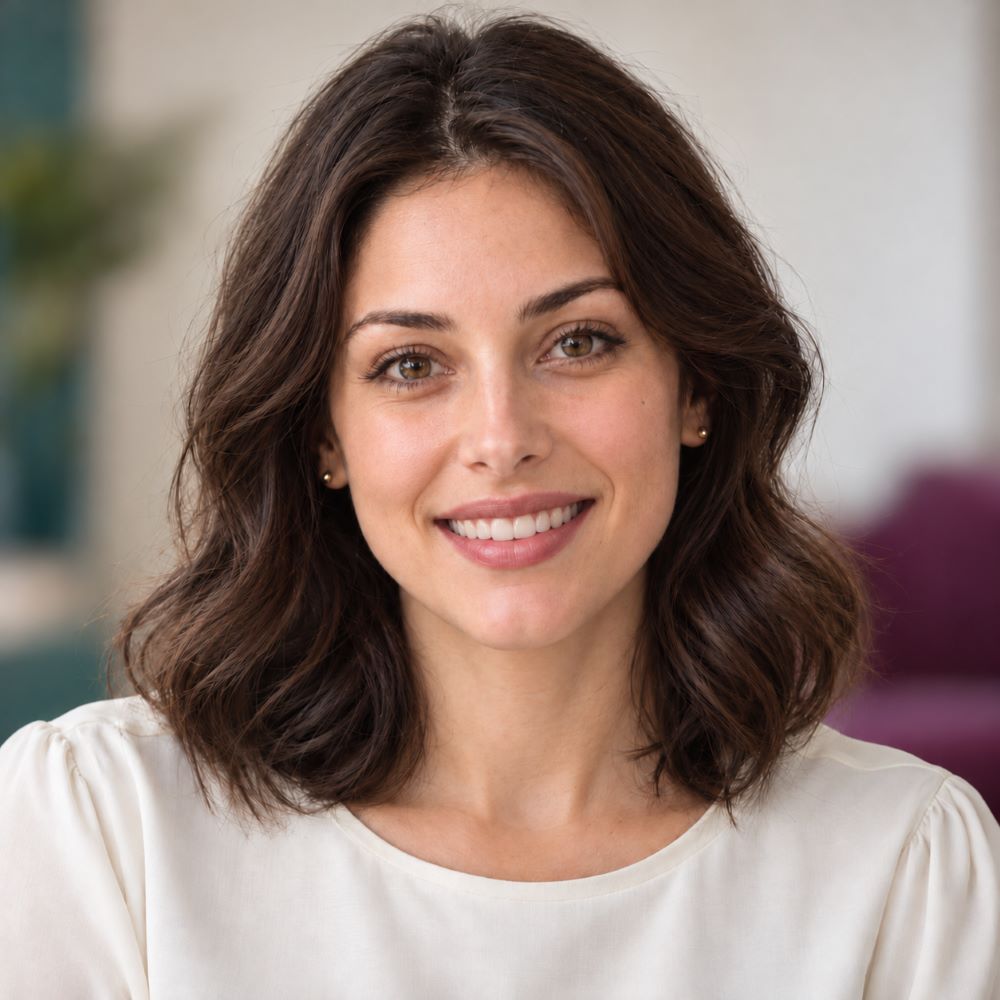 Woman with a broad smile in a smile concept illustration